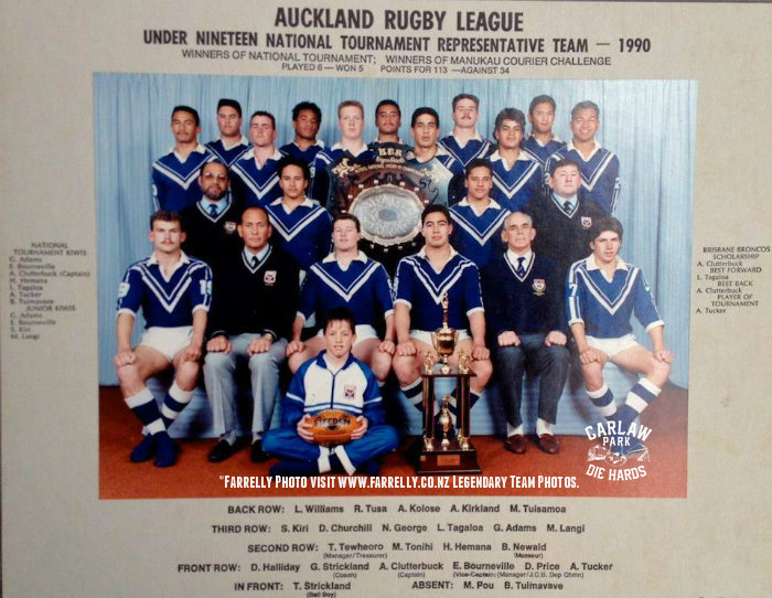 Auckland Rugby League U19 Team 1990(copy)